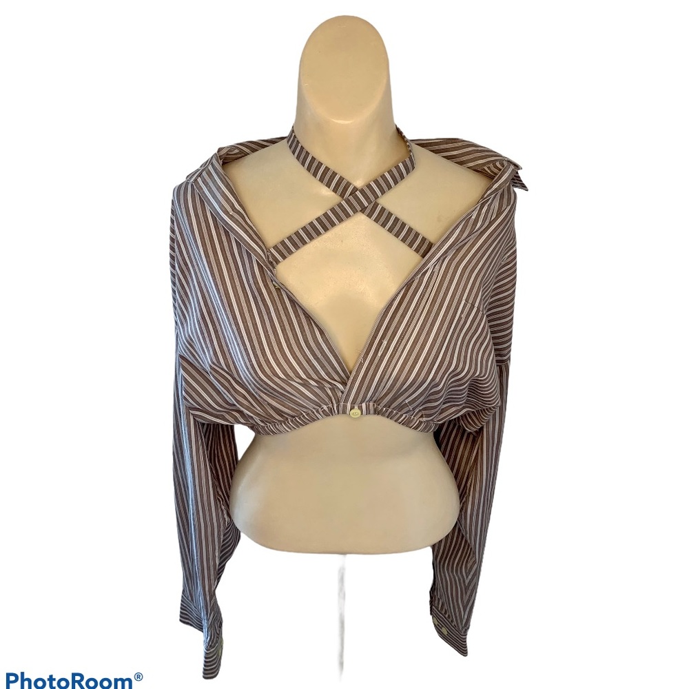 LF/Furst of a Kind Tan Vintage Upcycled Shirt XS/S